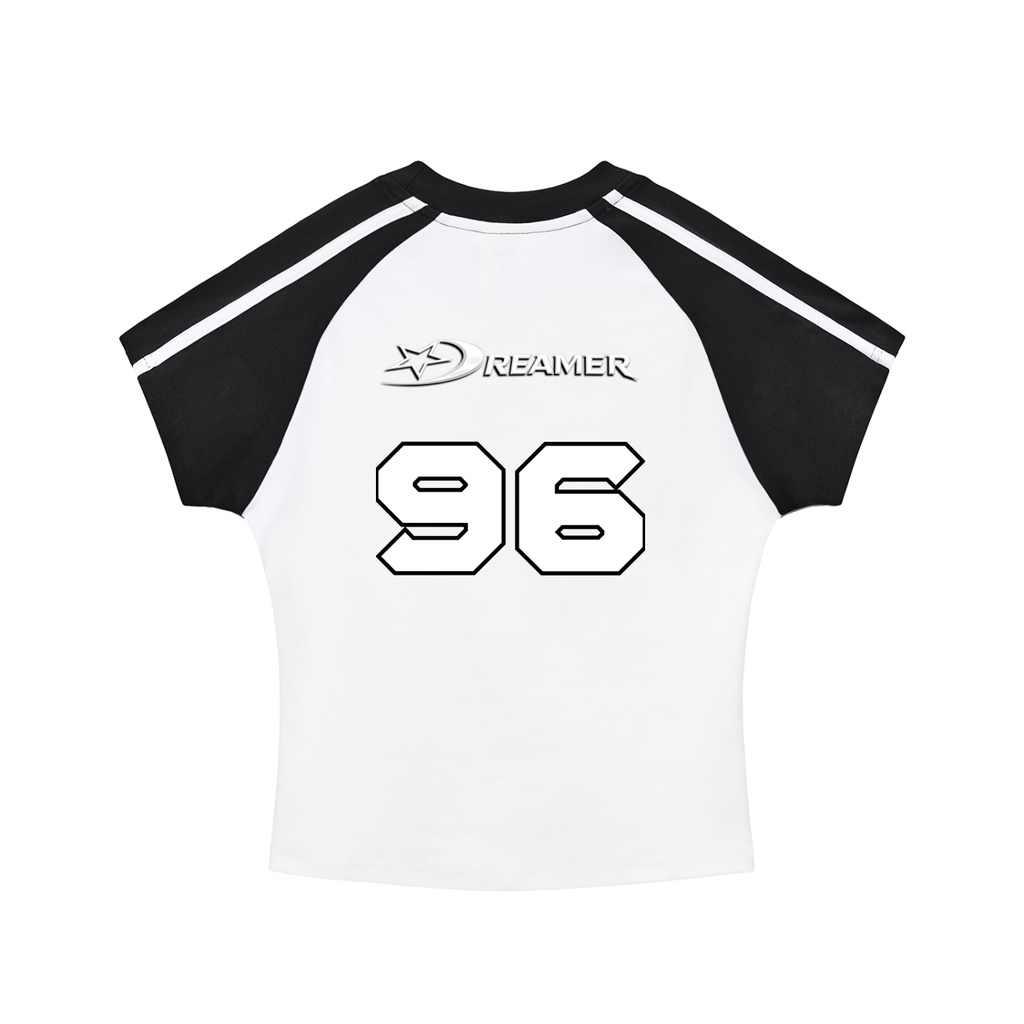 Contrast Stripes Bodycon Raglan  Sleeve T-Shirt