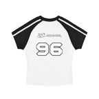 Contrast Stripes Bodycon Raglan  Sleeve T-Shirt
