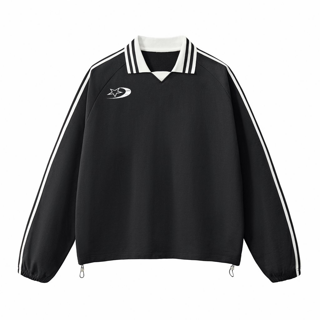 Plain Heavyweight Contrast Collar Sweatshirt
