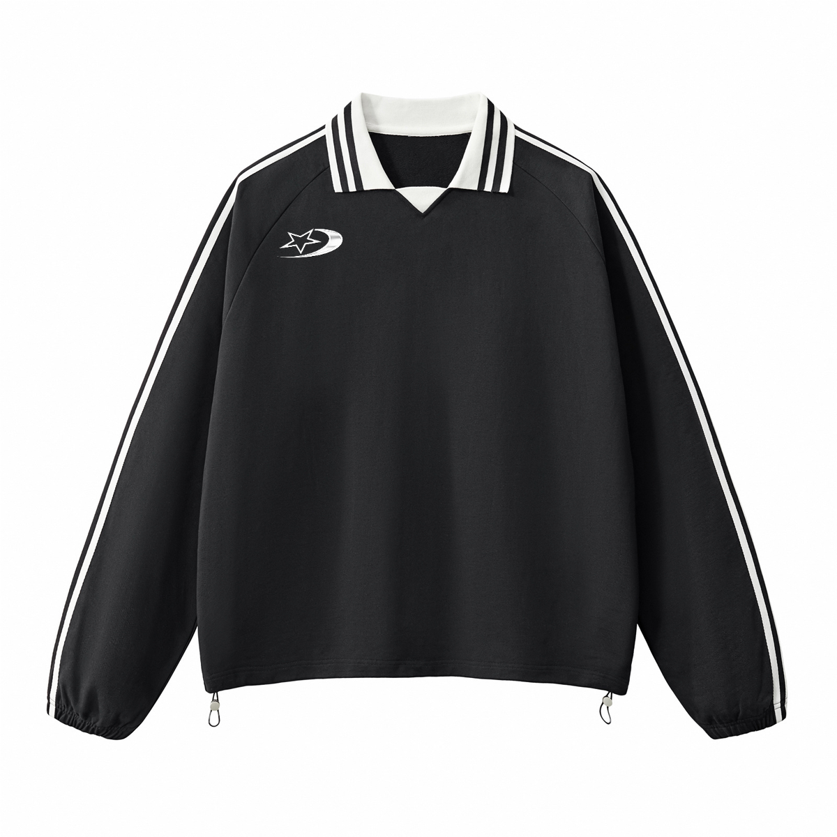 Plain Heavyweight Contrast Collar Sweatshirt