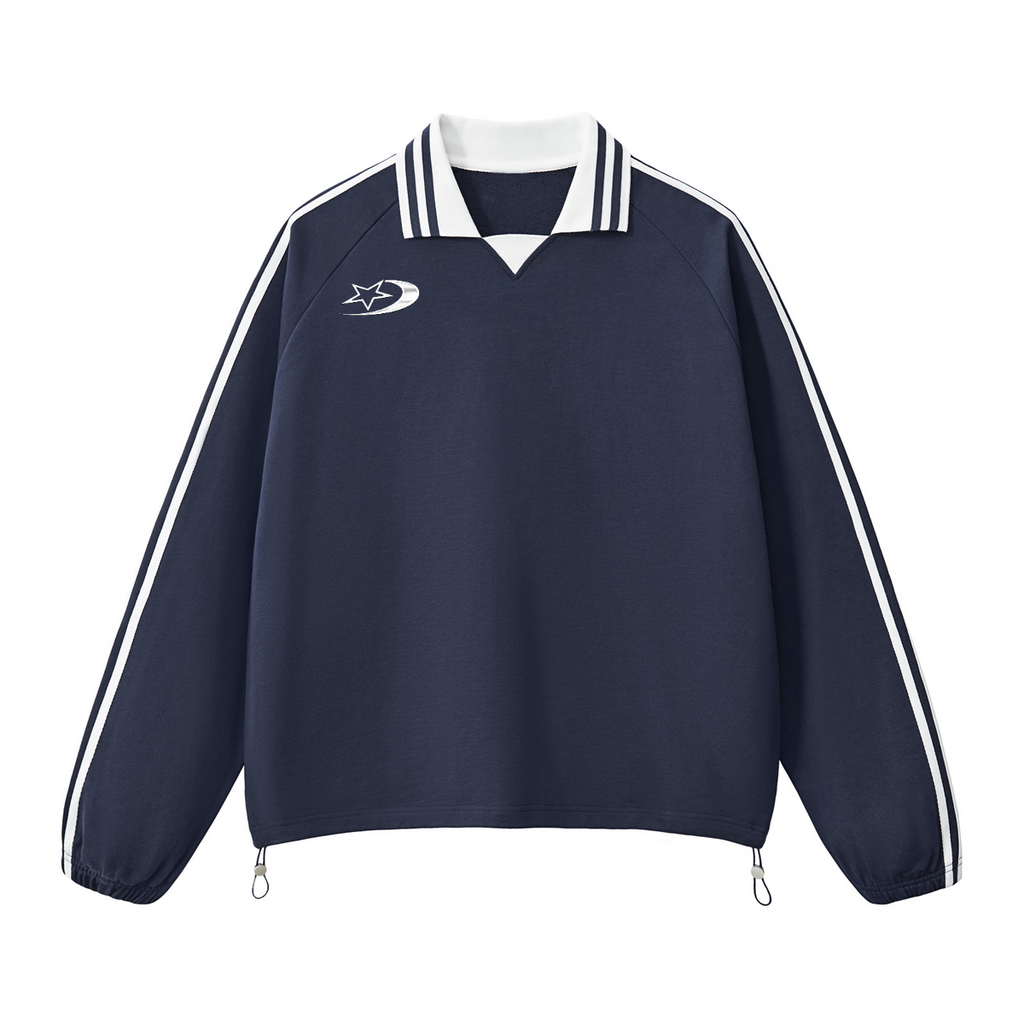 Plain Heavyweight Contrast Collar Sweatshirt