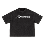 Plain logo Heavyweight Waffle-Texture Washed Cropped Boxy T-Shirt