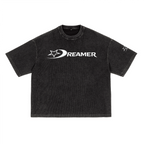 Plain logo Heavyweight Waffle-Texture Washed Cropped Boxy T-Shirt