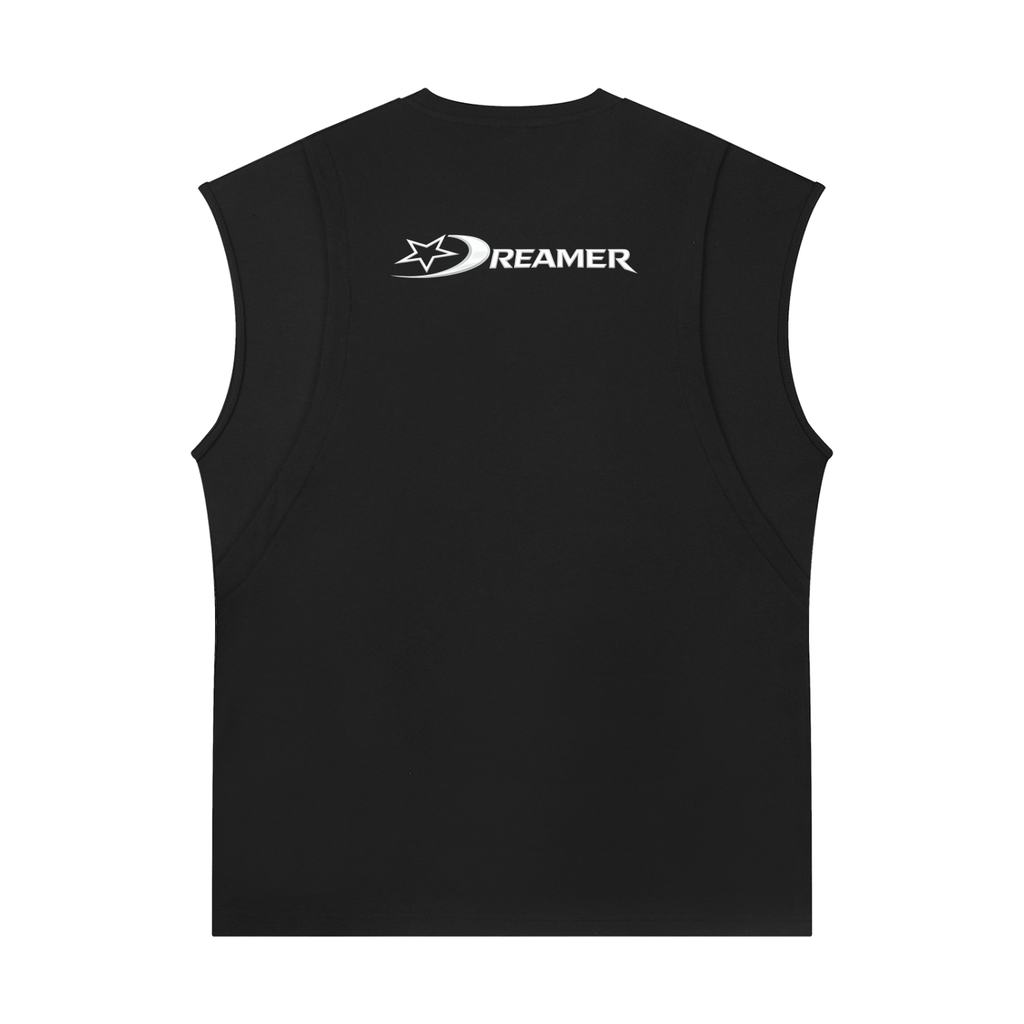 Spliced Panel Sleeveless Muscle T-Shirt
