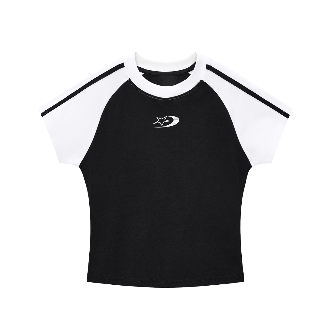 Contrast Stripes Bodycon Raglan  Sleeve T-Shirt