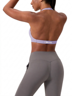 Women's Pleated Halter Sports Bra