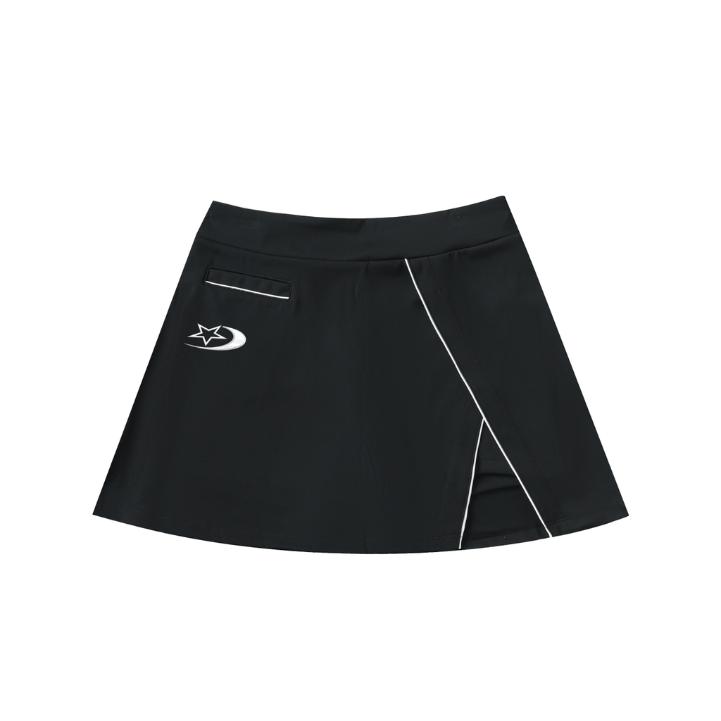 High-Waist Pocketed A-Line Skirt