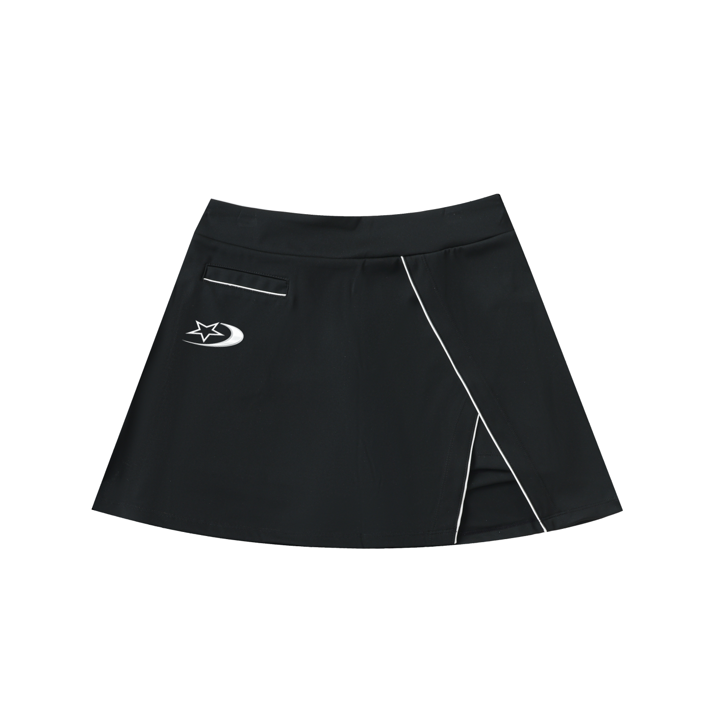 High-Waist Pocketed A-Line Skirt