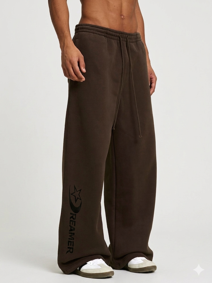 Fleece Drawstring Straight-Leg Sweatpants