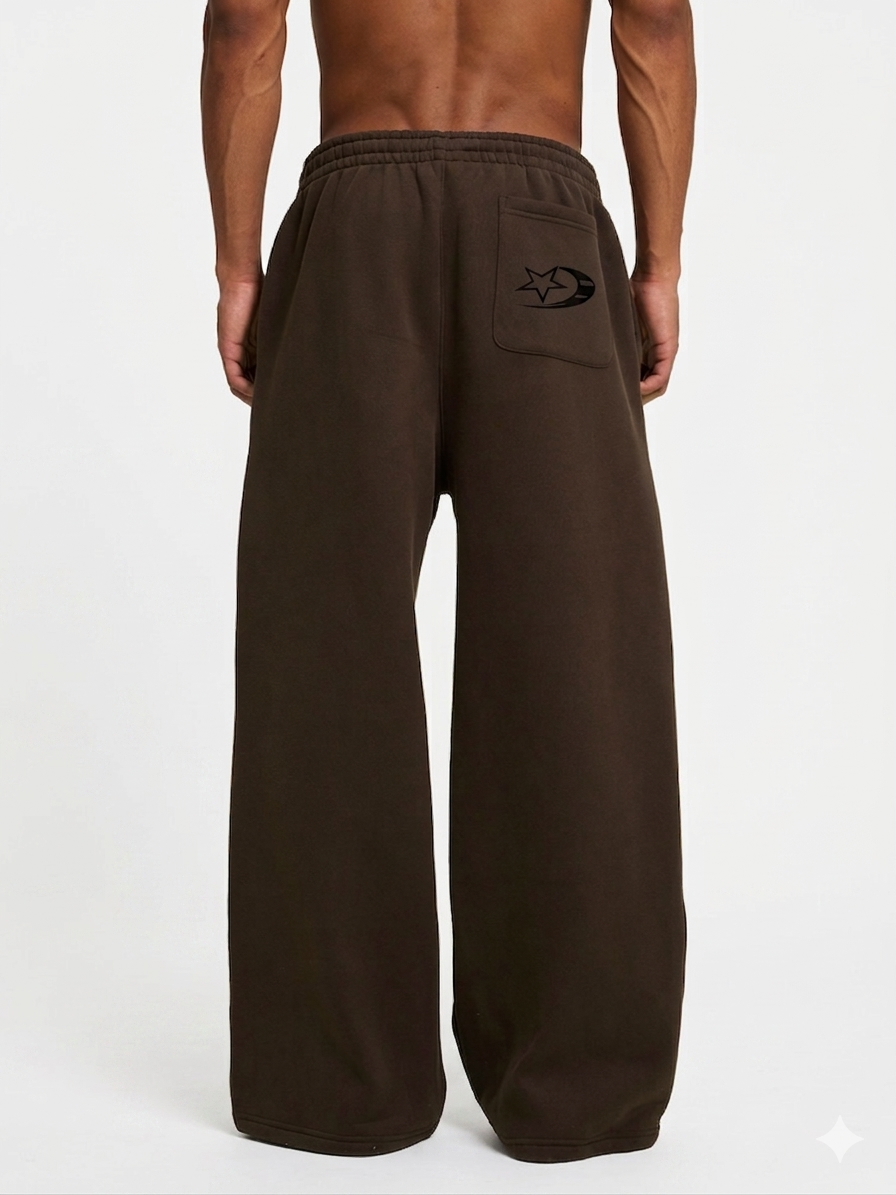 Fleece Drawstring Straight-Leg Sweatpants