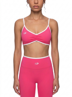 Women's Color Block Ruched V-Neck Sports Bra