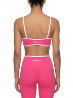 Women's Color Block Ruched V-Neck Sports Bra