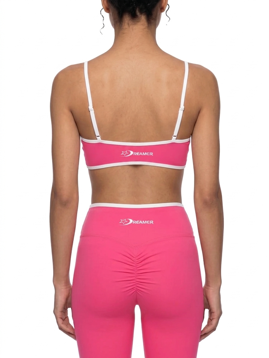 Women's Color Block Ruched V-Neck Sports Bra