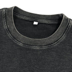 Plain logo Heavyweight Waffle-Texture Washed Cropped Boxy T-Shirt