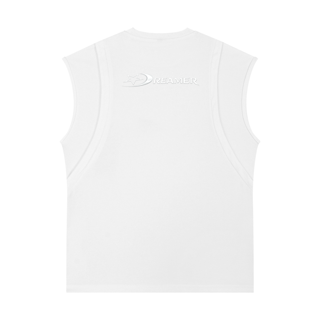 Spliced Panel Sleeveless Muscle T-Shirt