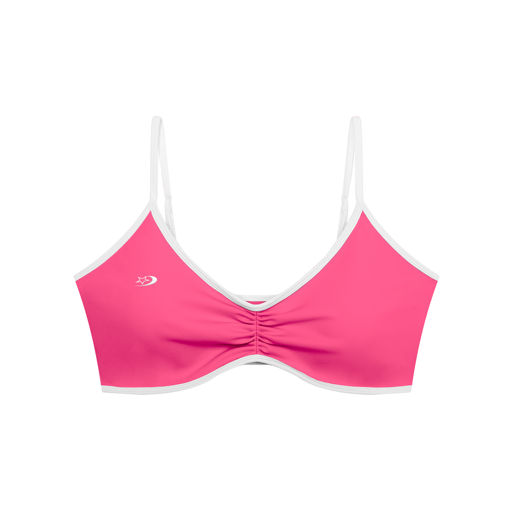Women's Color Block Ruched V-Neck Sports Bra
