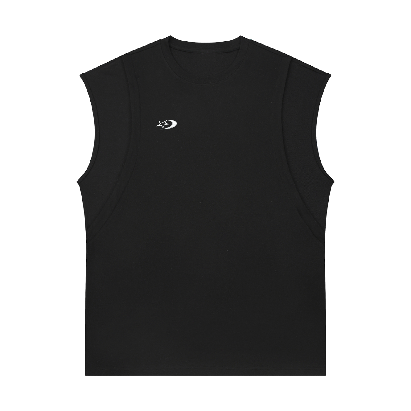 Spliced Panel Sleeveless Muscle T-Shirt