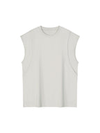 Spliced Panel Sleeveless Muscle T-Shirt