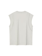 Spliced Panel Sleeveless Muscle T-Shirt